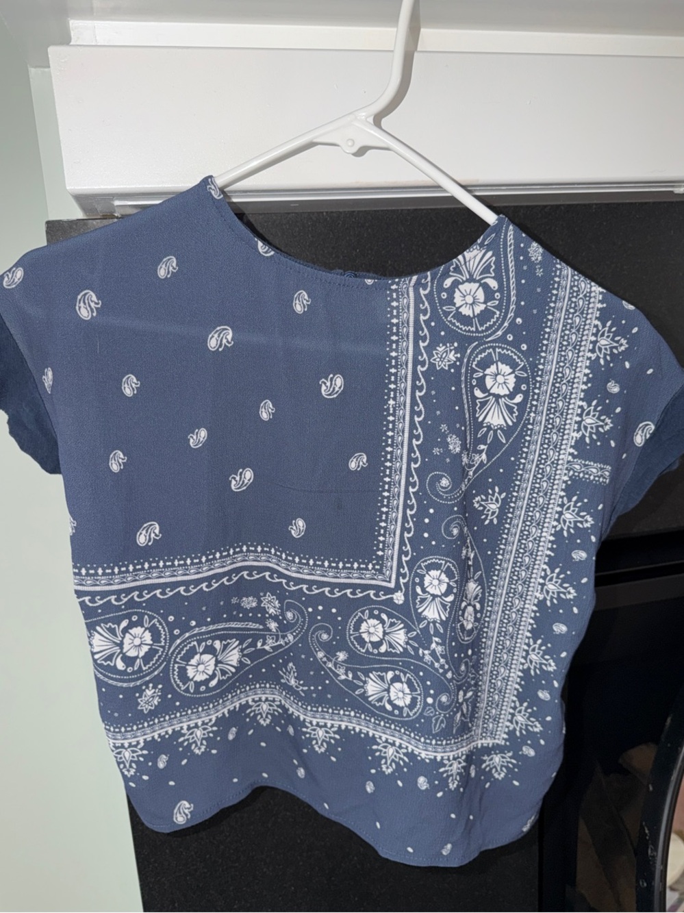 Zara Navy Blue Paisley Print Girls Top